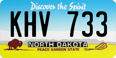 ND license plate KHV733