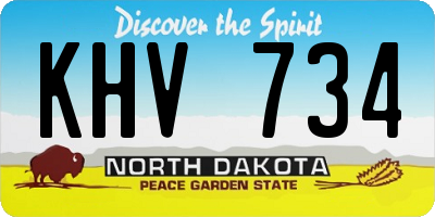 ND license plate KHV734