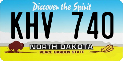 ND license plate KHV740
