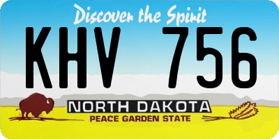 ND license plate KHV756
