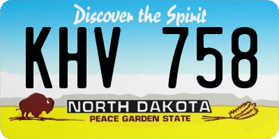 ND license plate KHV758
