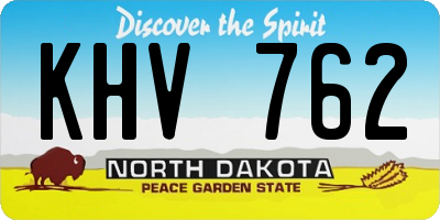 ND license plate KHV762