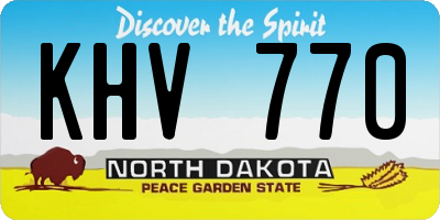 ND license plate KHV770