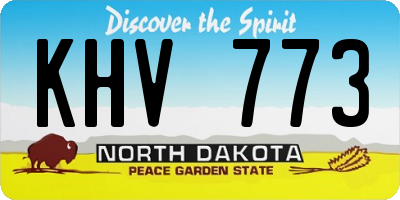 ND license plate KHV773