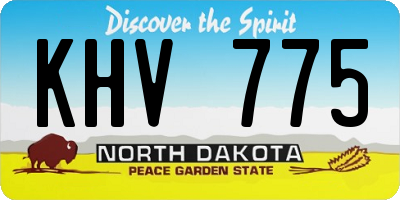 ND license plate KHV775
