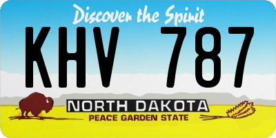 ND license plate KHV787