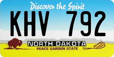 ND license plate KHV792
