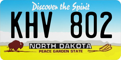 ND license plate KHV802