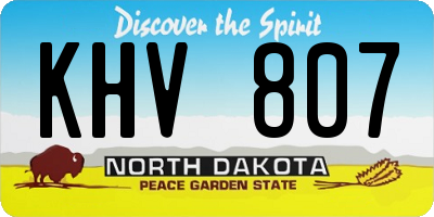 ND license plate KHV807