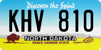 ND license plate KHV810