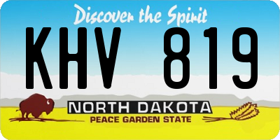 ND license plate KHV819