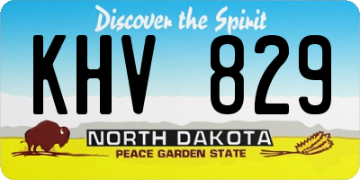 ND license plate KHV829