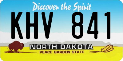 ND license plate KHV841