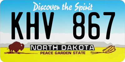 ND license plate KHV867