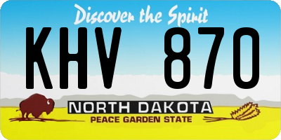 ND license plate KHV870