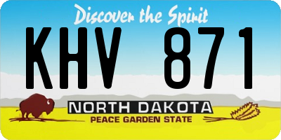 ND license plate KHV871