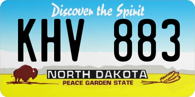 ND license plate KHV883