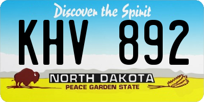 ND license plate KHV892