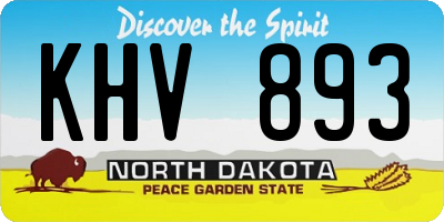 ND license plate KHV893
