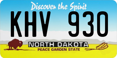 ND license plate KHV930