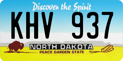 ND license plate KHV937