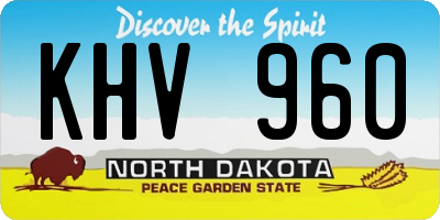 ND license plate KHV960