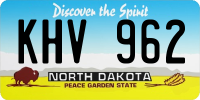 ND license plate KHV962