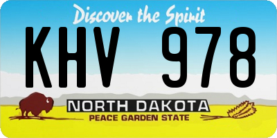 ND license plate KHV978
