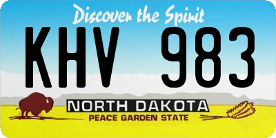 ND license plate KHV983