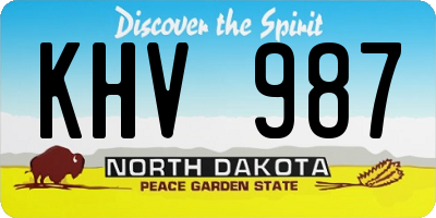 ND license plate KHV987