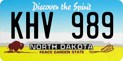 ND license plate KHV989