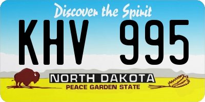 ND license plate KHV995