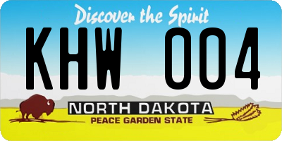 ND license plate KHW004