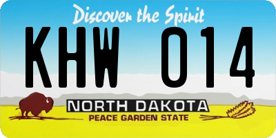 ND license plate KHW014