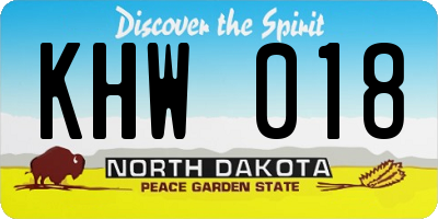 ND license plate KHW018