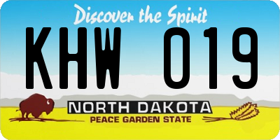 ND license plate KHW019