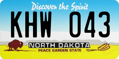 ND license plate KHW043