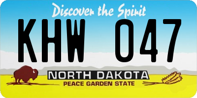 ND license plate KHW047