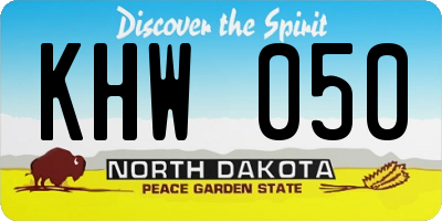 ND license plate KHW050