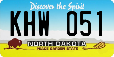 ND license plate KHW051