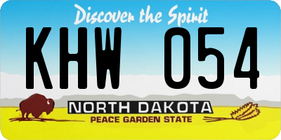 ND license plate KHW054
