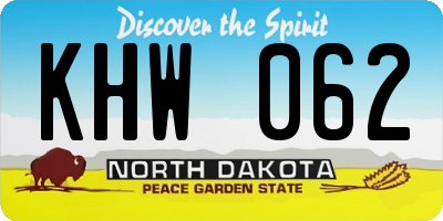 ND license plate KHW062