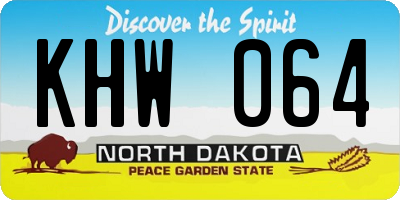 ND license plate KHW064
