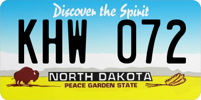 ND license plate KHW072