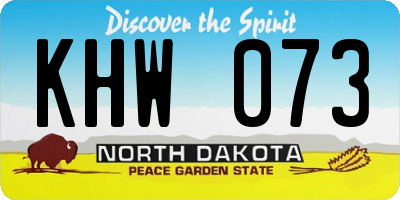 ND license plate KHW073