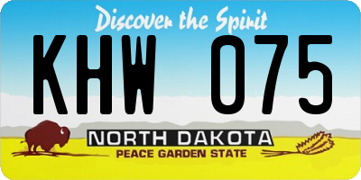 ND license plate KHW075