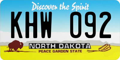 ND license plate KHW092