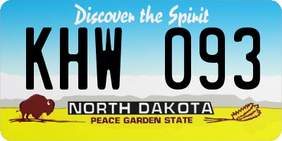 ND license plate KHW093