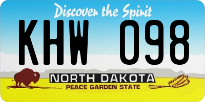 ND license plate KHW098