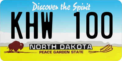 ND license plate KHW100